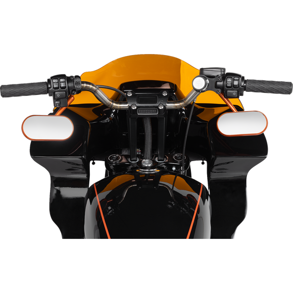 Thrashin Supply Co. pullback handlebar risers with gauge cutout for Harley-Davidson Softail Street Bob Breakout Low Rider