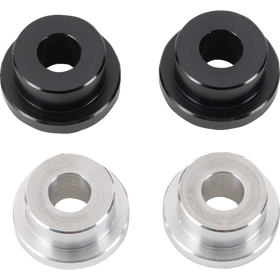 Thrashin Supply Co. solid riser bushing kit with black and silver bushings for Harley-Davidson Dyna and FXR models