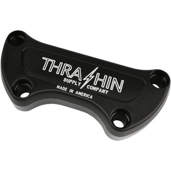 Thrashin Supply Co. billet aluminum handlebar clamp for 1974-2024 Harley-Davidson motorcycles