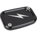 Thrashin Supply Co. Black Twice-Cut front brake master cylinder cover TSC-3176-4 for 2018-2025 Harley-Davidson Softail