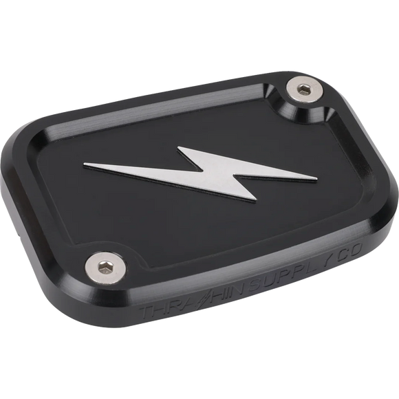 Thrashin Supply Co. Black Twice-Cut front brake master cylinder cover TSC-3176-4 for 2018-2025 Harley-Davidson Softail