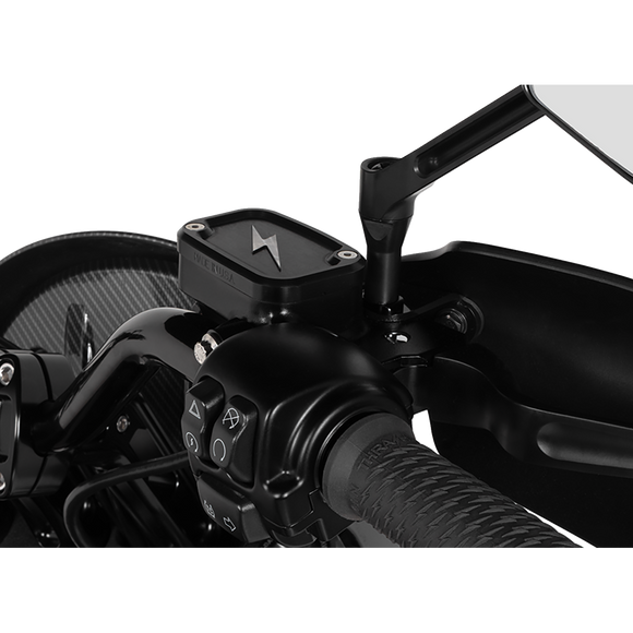 Thrashin Supply Co. Black Twice-Cut front brake master cylinder cover TSC-3176-4 for 2018-2025 Harley-Davidson Softail