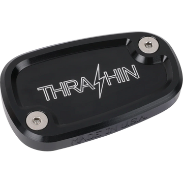 Thrashin Supply Co. Brake Reservoir Cap Rear Black Twice Cut '18+ Softail
