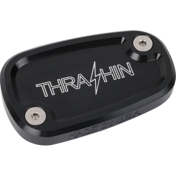 Thrashin Supply Twice Cut Black Rear Brake Reservoir Cap for Harley-Davidson Softail Street Bob Fat Bob Breakout Low Rider S 2018–2025
