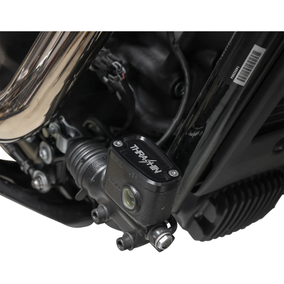 Thrashin Supply Twice Cut Black Rear Brake Reservoir Cap for Harley-Davidson Softail Street Bob Fat Bob Breakout Low Rider S 2018–2025