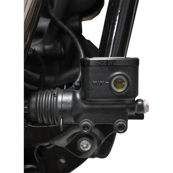Thrashin Supply Twice Cut Black Rear Brake Reservoir Cap for Harley-Davidson Softail Street Bob Fat Bob Breakout Low Rider S 2018–2025
