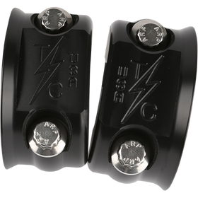Thrashin Supply black perch clamps TSC-2703-1 for Harley Softail Dyna Touring FXR clutch and brake