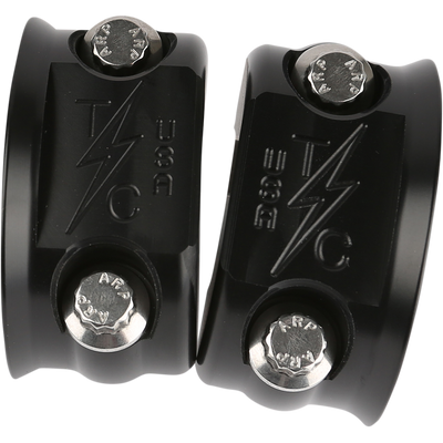 Thrashin Supply black perch clamps TSC-2703-1 for Harley Softail Dyna Touring FXR clutch and brake