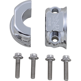 Thrashin Supply chrome perch clamps TSC-2703-3 for Harley Softail Dyna Touring FXR clutch and brake