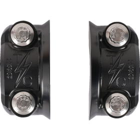 Thrashin Supply Co. Speedway Perch Clamp in black, CNC-machined 6061-T6 aluminum with ball-end detail for 1-inch Harley-Davidson bars