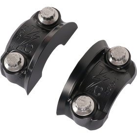 Thrashin Supply Co. Speedway Perch Clamp in black, CNC-machined 6061-T6 aluminum with ball-end detail for 1-inch Harley-Davidson bars