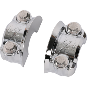 Thrashin Supply Co. Speedway Perch Clamp chrome finish CNC 6061 aluminum ARP hardware for Harley-Davidson 1-inch bars