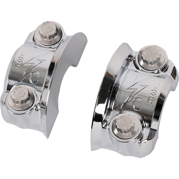 Thrashin Supply Co. Speedway Perch Clamp chrome finish CNC 6061 aluminum ARP hardware for Harley-Davidson 1-inch bars