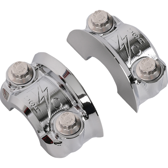 Thrashin Supply Co. Speedway Perch Clamp chrome finish CNC 6061 aluminum ARP hardware for Harley-Davidson 1-inch bars