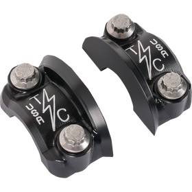 Thrashin Supply Co. Speedway Perch Clamp Twice Cut finish CNC 6061 aluminum ARP hardware for Harley-Davidson 1-inch bars