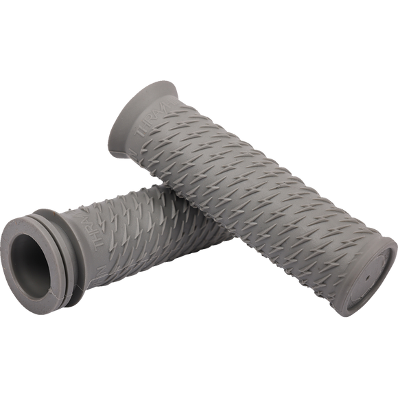 Thrashin Supply Co. Bolt Grips in black textured rubber for 1-inch Harley-Davidson handlebars Sportster Dyna Softail