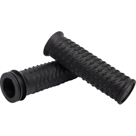 Thrashin Supply Co. Bolt Grips in black textured rubber for 1-inch Harley-Davidson handlebars Sportster Dyna Softail