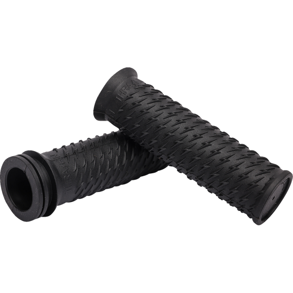 Thrashin Supply Co. Bolt Grips in black textured rubber for 1-inch Harley-Davidson handlebars Sportster Dyna Softail
