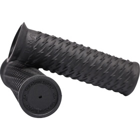 Thrashin Supply Co. Bolt Grips in black textured rubber for 1-inch Harley-Davidson handlebars Sportster Dyna Softail