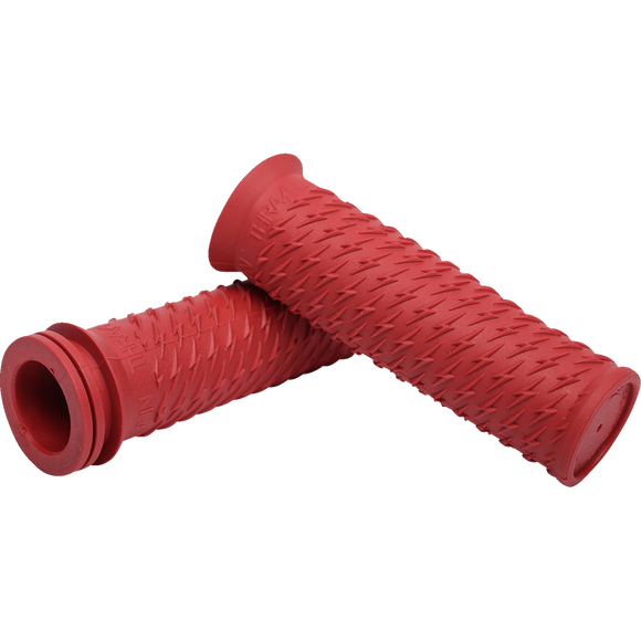 Thrashin Supply Co. Bolt Grips in black textured rubber for 1-inch Harley-Davidson handlebars Sportster Dyna Softail