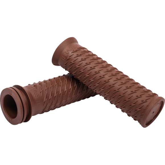 Thrashin Supply Co. Bolt Grips in black textured rubber for 1-inch Harley-Davidson handlebars Sportster Dyna Softail
