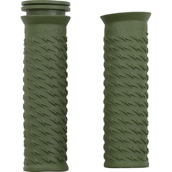 Thrashin Supply Co. Bolt Grips in black textured rubber for 1-inch Harley-Davidson handlebars Sportster Dyna Softail