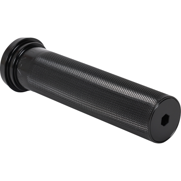 Thrashin Supply Co. knurled billet throttle tube for Harley-Davidson Touring Softail Dyna throttle-by-wire TBW 2008-2023