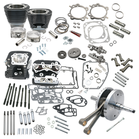 S&S Cycle - 124" Hot Set Up Kit® With S&S Cylinder Heads For all 2007-'17 Non-Balanced Big Twins - Wrinkle Black
