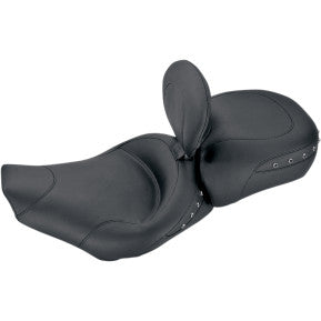 MUSTANG - WIDE STYLER REAR SEAT - BLACK STUDDED, VINYL - '09-20 TOURING