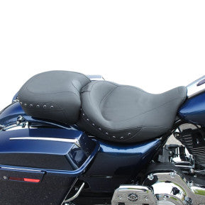 MUSTANG - WIDE STYLER REAR SEAT - BLACK STUDDED, VINYL - '09-20 TOURING