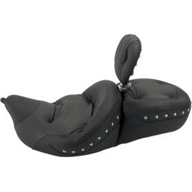 MUSTANG - SUPER TOURING SEAT W/ DRIVERS BACKREST - REGAL STYLE W/ CHROME STUDDED SEAT - '08-20 TOURING