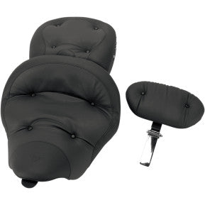 MUSTANG - SUPER TOURING SEAT W/ DRIVERS BACKREST - REGAL STYLE W/ CHROME STUDDED SEAT - '08-20 TOURING