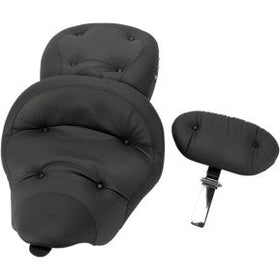 MUSTANG - SUPER TOURING SEAT W/ DRIVERS BACKREST - REGAL STYLE W/ CHROME STUDDED SEAT - '08-20 TOURING - 0