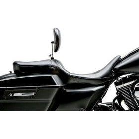 LE PERA - MAVERICK SEAT - BLACK VINYL, SMOOTH SEAT W/ BACKREST - '08-'20 TOURING