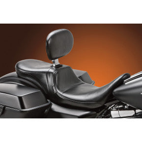 LE PERA - DAYTONA 2-UP SEAT - BLACK SMOOTH W/ BACKREST - '08-'21 TOURING