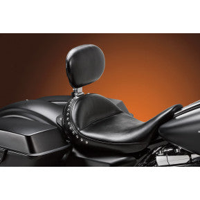 LE PERA - MONTEREY SOLO SEAT W/ DRIVER BACKREST - BLACK SMOOTH - '08-'21 TOURING