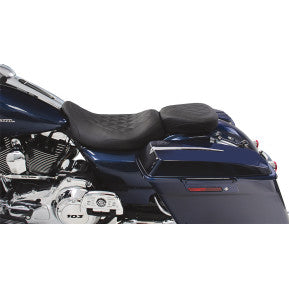 MUSTANG - WIDE TRIPPER SOLO SEAT - BLACK, DIAMOND STITCH - '08-20 TOURING