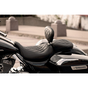 MUSTANG - WIDE TRIPPER REAR SEAT - BLACK, DIAMOND STITCH - '08-20 TOURING