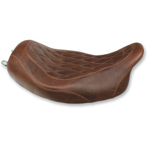 MUSTANG - WIDE TRIPPER SOLO SEAT - BROWN, DIAMOND STITCH - '08-20 TOURING