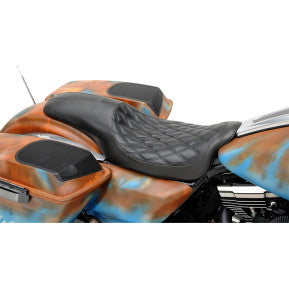 RSD - BOSS 2-UP SEAT  - BLACK W/ BLACK PERFORATED DIAMOND STITCH - '08-'20 TOURING - 0