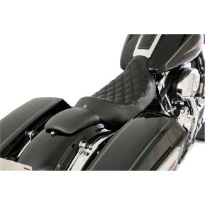RSD - BOSS SOLO SEAT - BLACK W/ BLACK PERFORATED DIAMOND SECTIONS - '08-20 TOURING