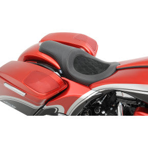DRAG - PREDATOR 2-UP SEAT- FAUX LEATHER, DOUBLE DIAMOND STITCH- '10-'20 TOURING