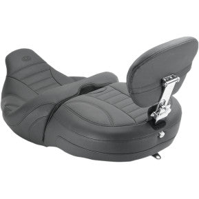 MUSTANG - ONE-PIECE VINTAGE TOURING SEAT - STANDARD W/ DRIVERS BACKREST AND PASSENGER BACKREST - '15-20 TOURING - 0
