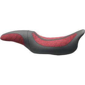 MUSTANG - KODLIN SIGNATURE SERIES ONE-PIECE SEAT - MAROON/ BLACK - '08-20 TOURING