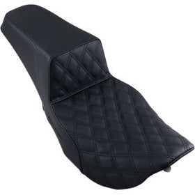 SADDLEMEN | STEP UP SEAT - BLACK - FRONT LATTICE STITCH - '97-'07 TOURING