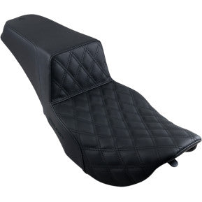 SADDLEMEN | STEP UP SEAT - BLACK - FRONT LATTICE STITCH - '97-'07 TOURING