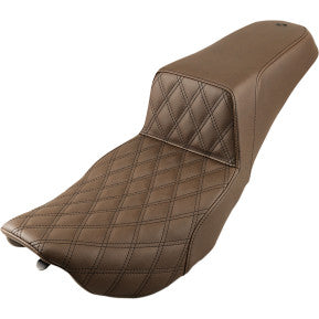 SADDLEMEN - STEP UP SEAT - BROWN - FRONT LATTICE STITCH - '97-'07 TOURING