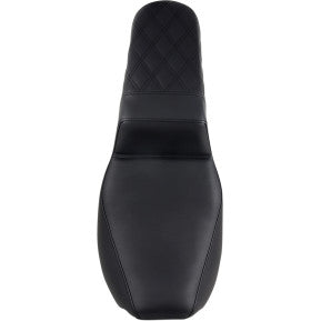 SADDLEMEN - STEP UP SEAT - BLACK - REAR LATTICE STITCH - '97-'07 TOURING