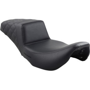 SADDLEMEN - STEP UP SEAT - BLACK - REAR LATTICE STITCH - '97-'07 TOURING