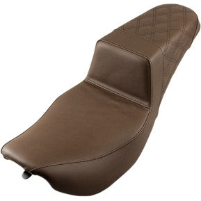 SADDLEMEN - STEP UP SEAT - BROWN - REAR LATTICE STITCH - '97-'07 TOURING
